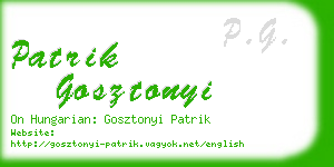 patrik gosztonyi business card